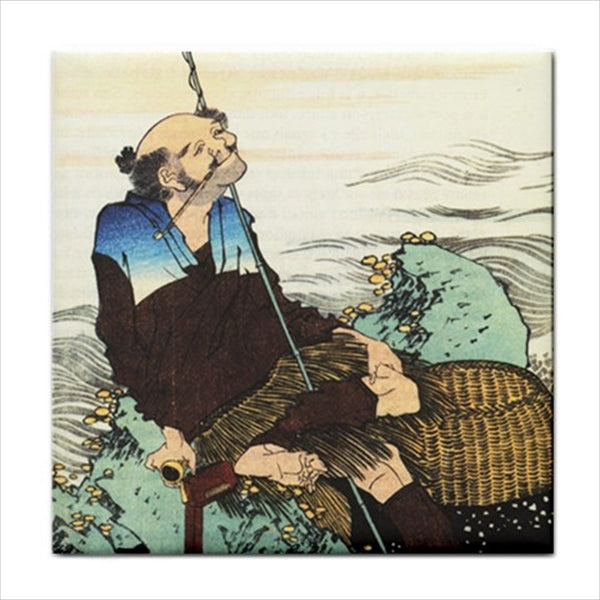 Japanese Fisherman Ceramic Tile Art Backsplash Ceramic Ceramic Tile Home Decor Japan Japan Tile Japanese Tile Ceramic Tile