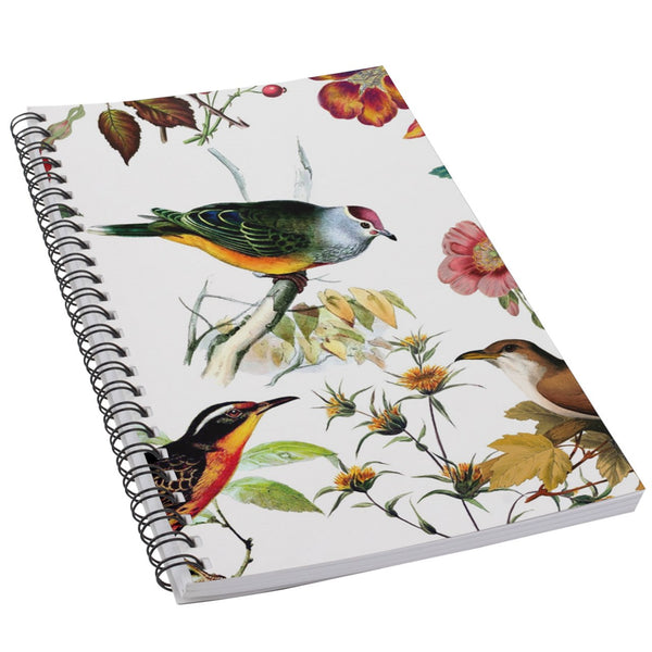 Song Birds and Flowers 50 Page Lined Spiral Notebook