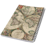Vintage World Map Art 50 Page Lined Spiral Notebook