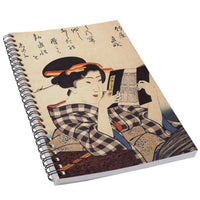 Japanese Woman Geisha Art 50 Page Lined Spiral Notebook