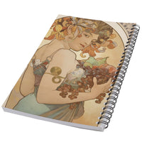 Fruit Alphonse Mucha Art Nouveau 50 Page Lined Spiral Notebook