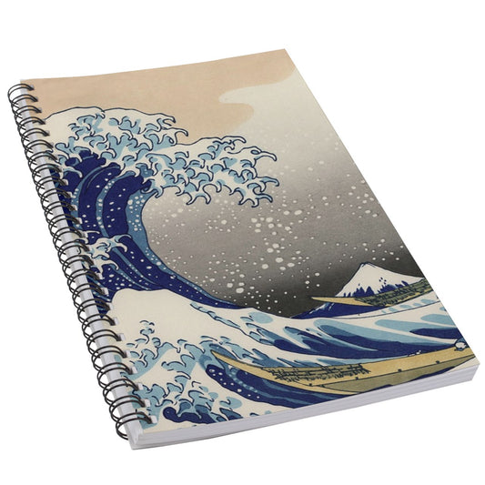 Great Wave Mount Fuji Hokusai Art 50 Page Lined Spiral Notebook Notebook