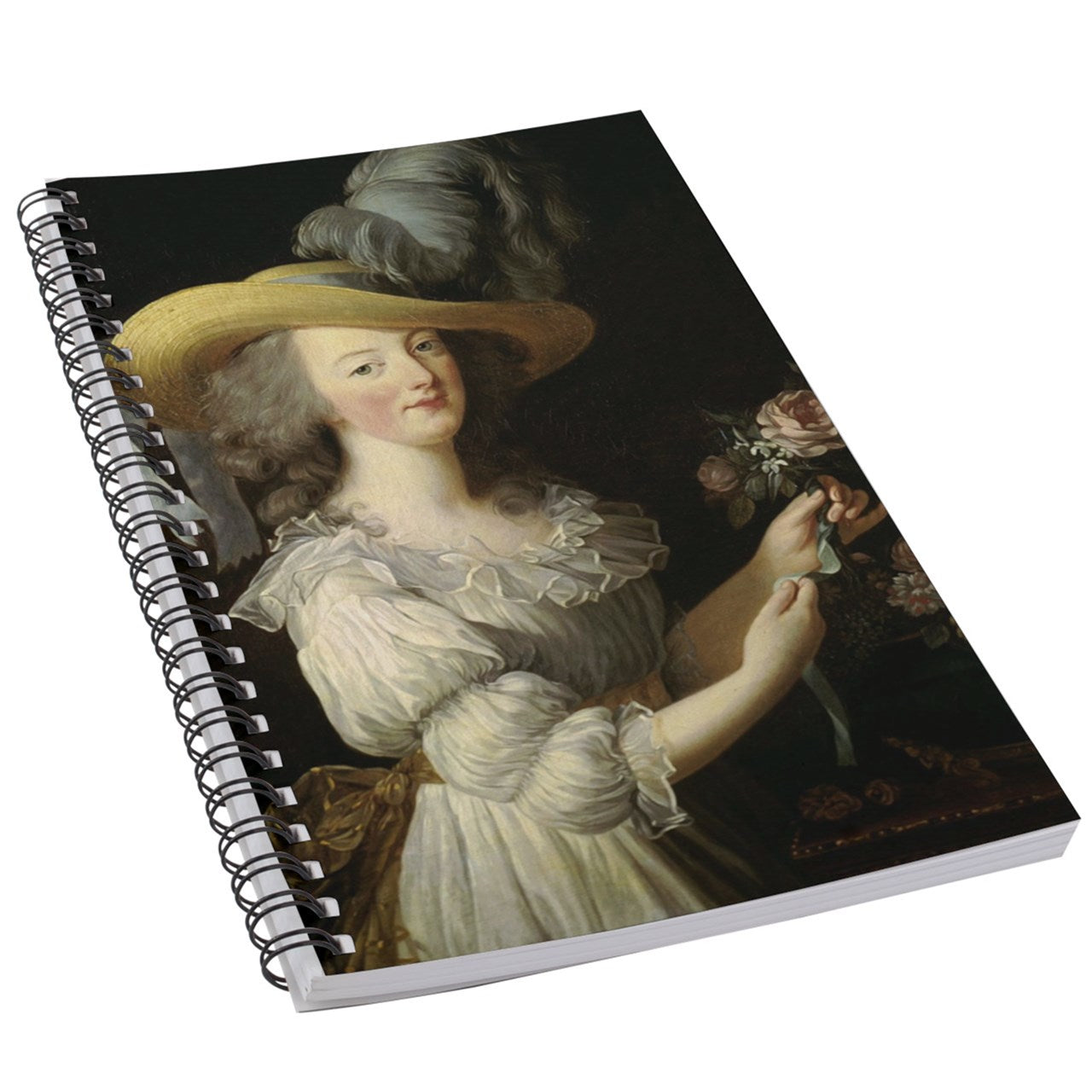 Queen Marie Antoinette Portrait Art 50 Page Lined Spiral Notebook Notebook