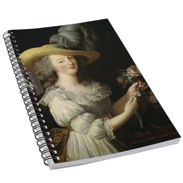 Queen Marie Antoinette Portrait Art 50 Page Lined Spiral Notebook