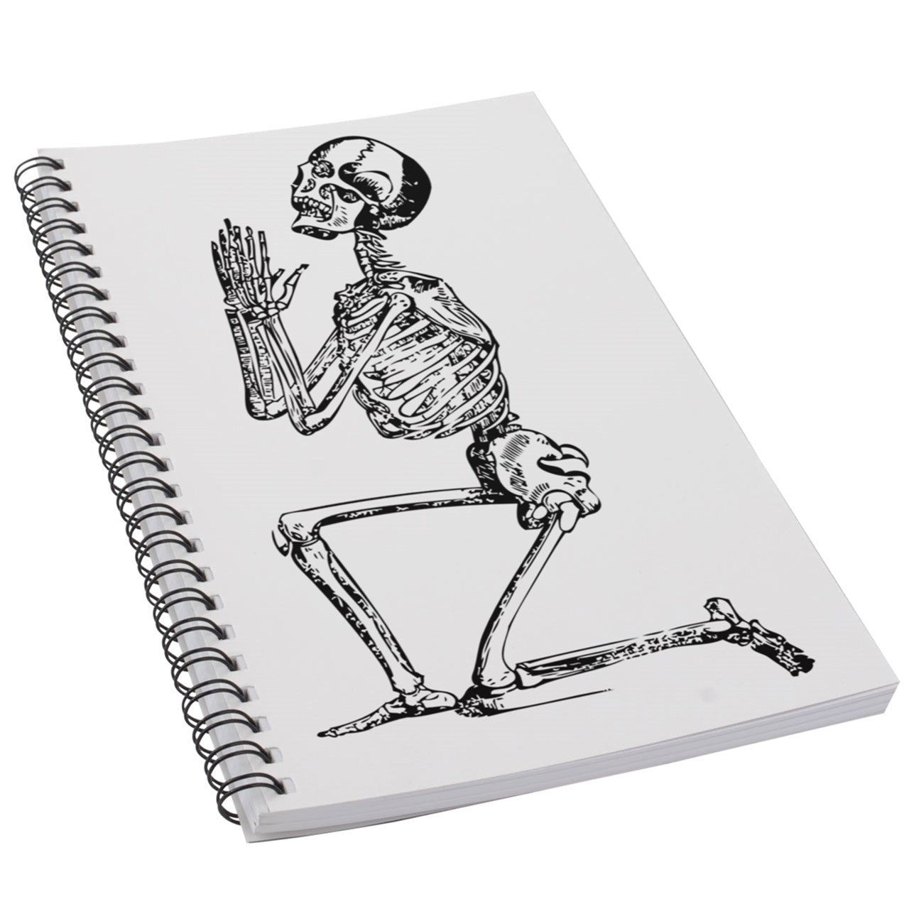 Skeleton Praying 50 Page Lined Spiral Notebook Notebook