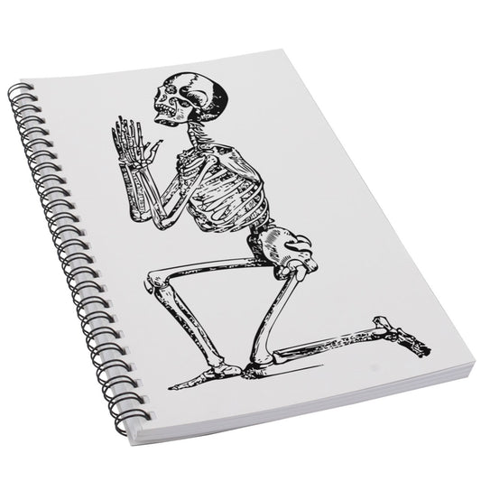 Skeleton Praying 50 Page Lined Spiral Notebook Diary Journal Notebook Office Products Paper Planner Notebook