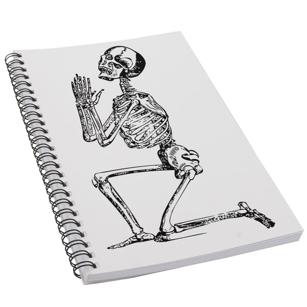 Skeleton Praying 50 Page Lined Spiral Notebook