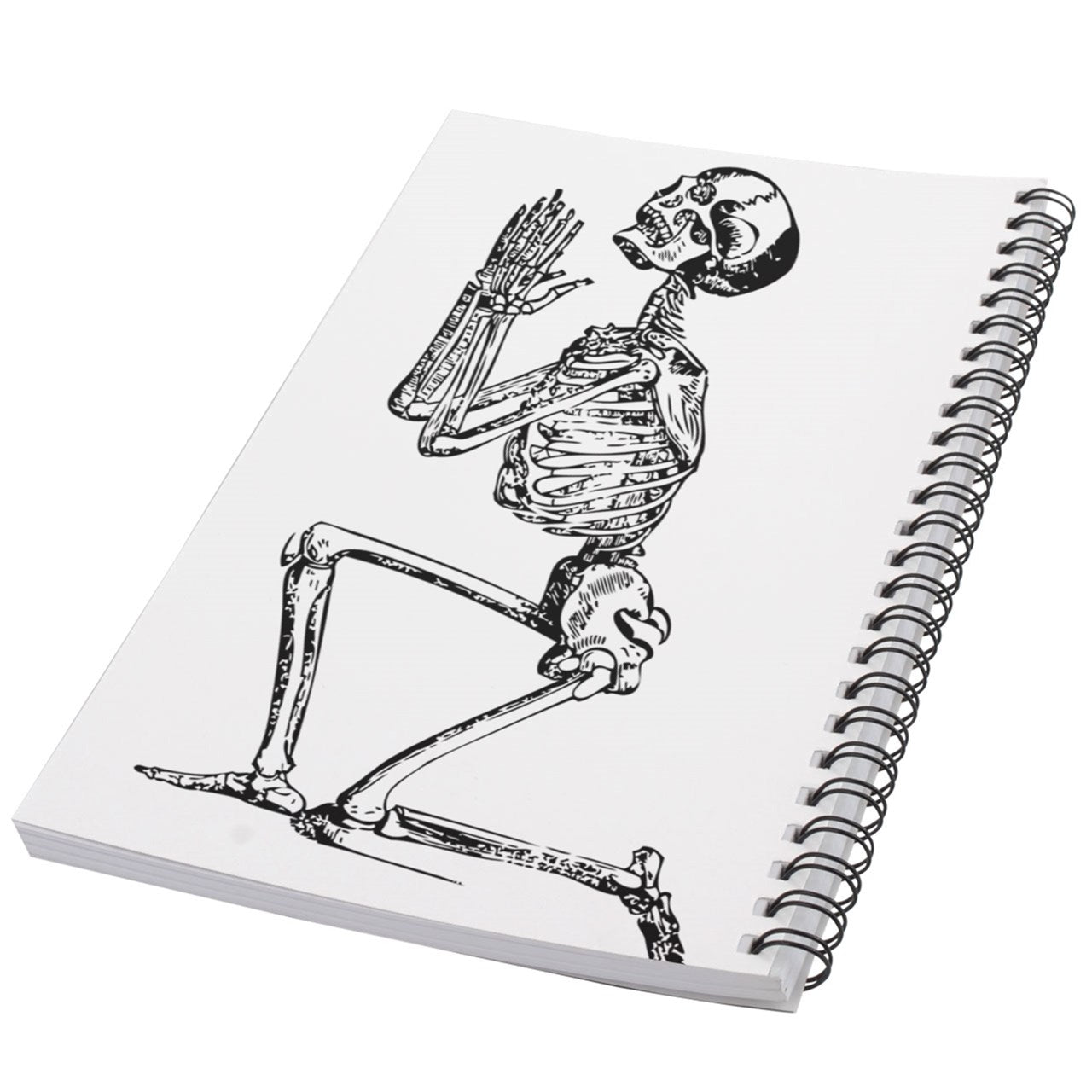 Skeleton Praying 50 Page Lined Spiral Notebook Notebook