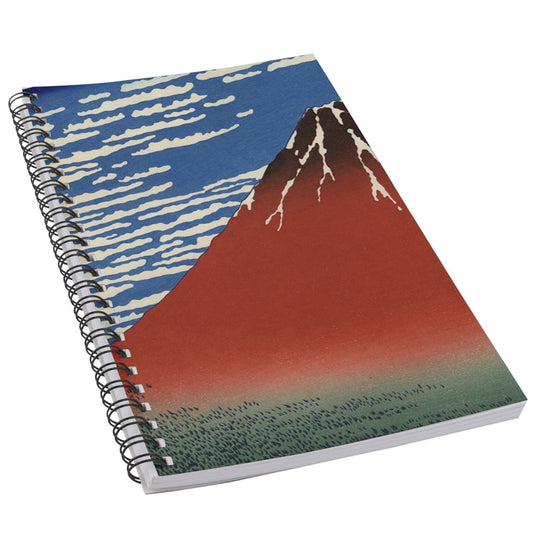 Red Mount Fuji Fine Wind Clear Morning Japanese Hokusai Art 50 Page Lined Spiral Notebook Notebook