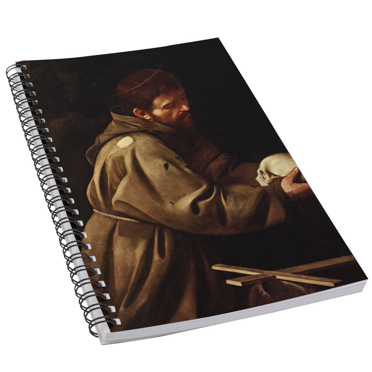 Saint Francis In Prayer Caravaggio Art 50 Page Lined Spiral Notebook Diary Journal Notebook Office Products Paper Planner Notebook