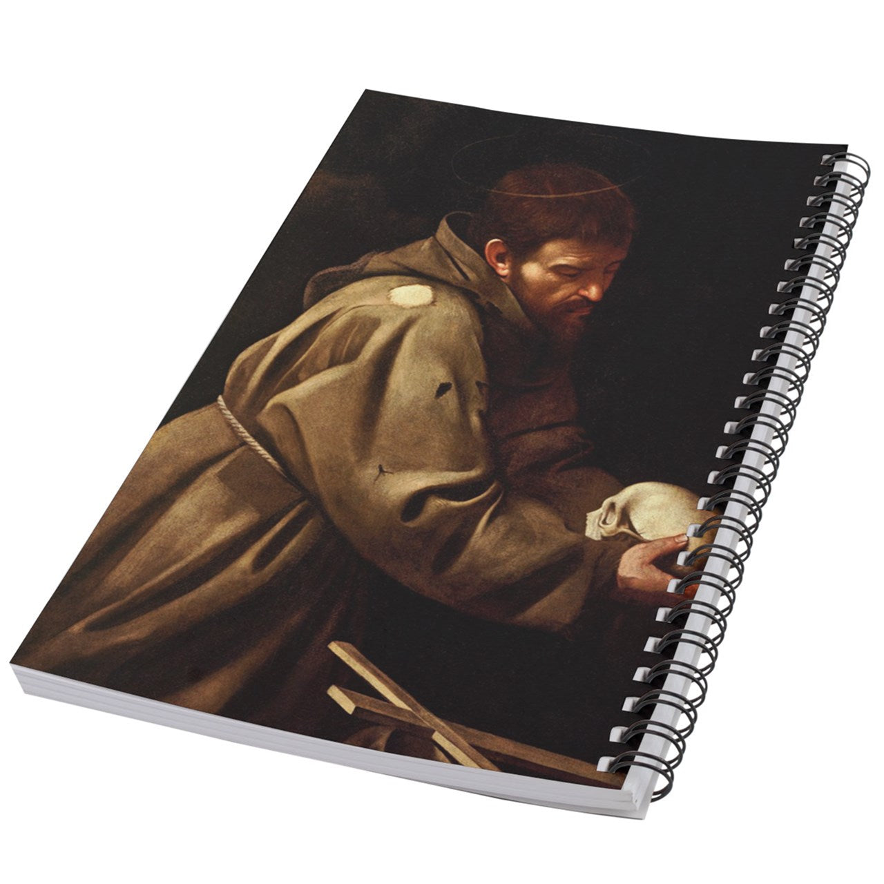 Saint Francis In Prayer Caravaggio Art 50 Page Lined Spiral Notebook Diary Journal Notebook Office Products Paper Planner Notebook