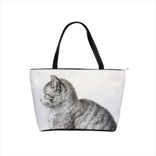 Cat Kitty Feline Profile Art Shoulder Bag Bag Cat Fashion Handbag Ladies Luggage Tote Bag Shoulder Bag