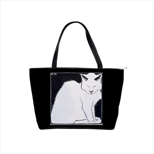 White Cat Escher Art Shoulder Bag Art Bag Cat Escher Fashion Handbag Ladies Luggage Tote Bag Shoulder Bag