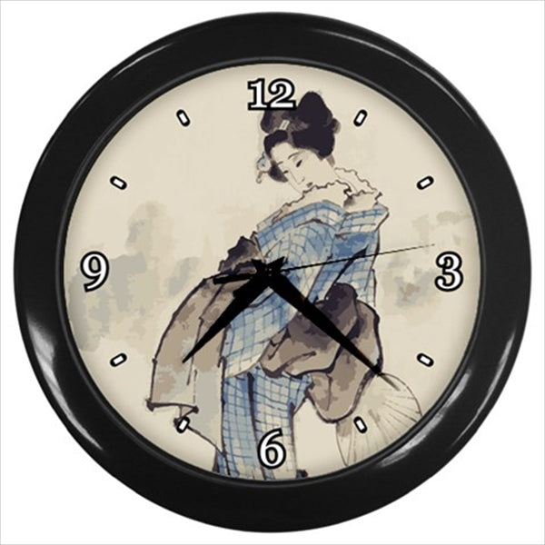 Japanese Woman Female Hokusai Japan Art Wall Clock
