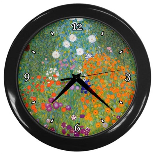 Flower Garden Gustav Klimt Art Wall Clock Clock Flowers Gustav Klimt Wall Clock Wall Clock