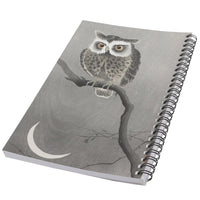 Owl On Tree Branch Art 50 Page Lined Spiral Notebook