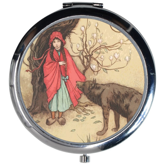 Little Red Riding Hood Wilcox Art Makeup Purse Mirror Compact Compact Compact Mirror Fairytale Makeup Mirror Mirror Red Riding Hood Face Mirrors