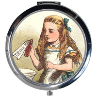Alice In Wonderland Drink Me Art Makeup Purse Mirror Compact