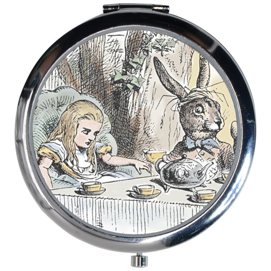 Alice In Wonderland March Hare Art Makeup Purse Mirror Compact Alice In Wonderland Compact Compact Mirror Fairytale Makeup Mirror Mirror Face Mirrors