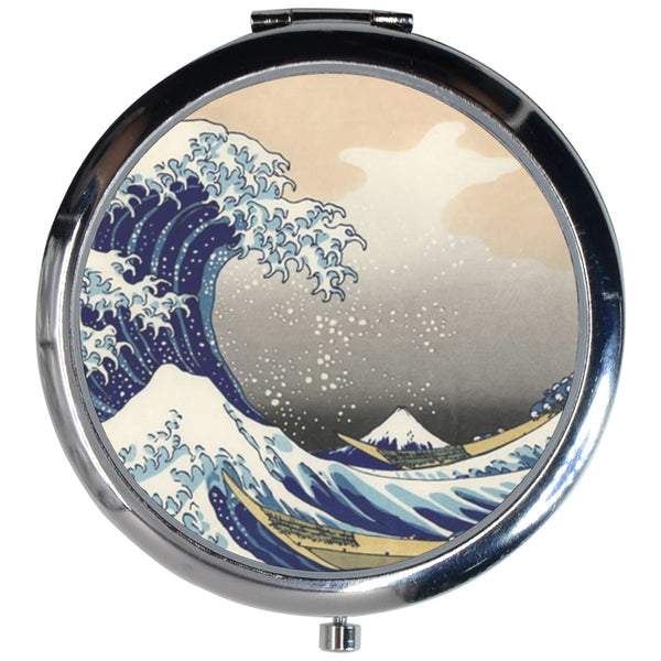 Great Wave Mount Fuji Hokusai Japanese Art Makeup Purse Mirror Compact