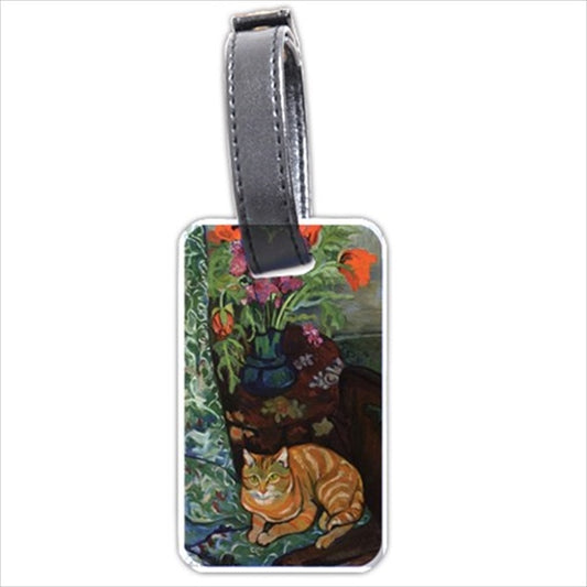 Bouquet And A Cat Feline Art Suzanne Valadon Personalized Luggage Tag Cat Luggage Tag Personalized Suzanne Valadon Travel Luggage Tags