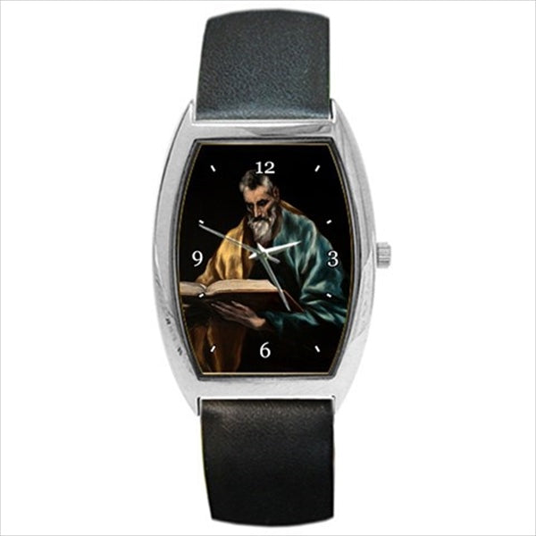 St Simon Apostle Patron Saint Couriers Tanners El Greco Art Watch Barrel Shape El Greco Patron Saint Religious Saint Unisex Watch Wristwatch Barrel Shape Watch