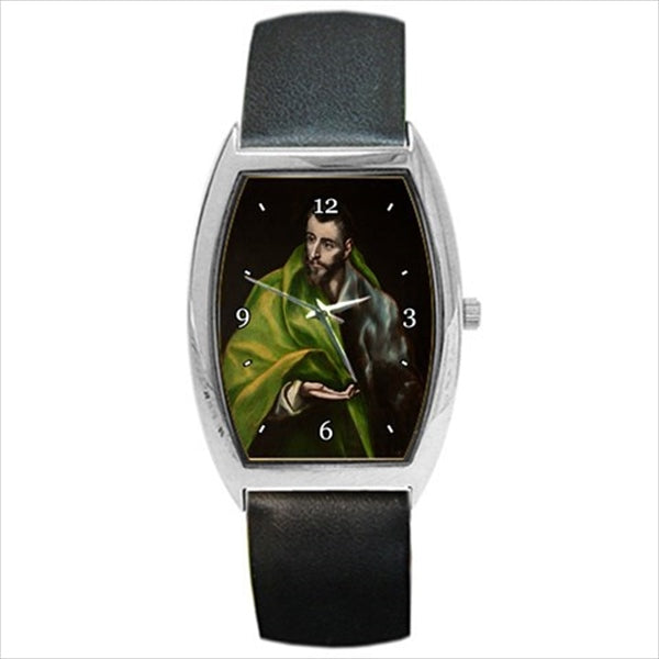 St James Apostle Patron Saint Veterinarians Pharmacists El Greco Art Wrist Watch Barrel Shape El Greco Patron Saint Religious Saint Unisex Watch Wristwatch Barrel Shape Watch