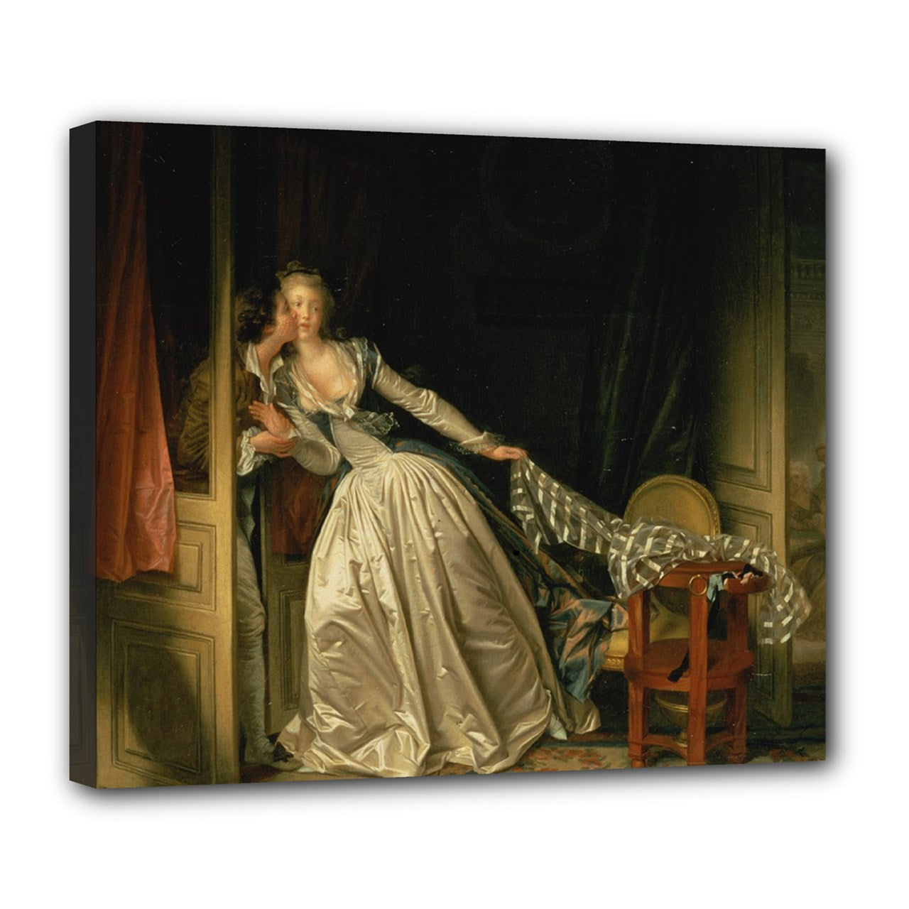 The Stolen Kiss Fragonard Stretched Canvas Wall Art Print 24 by 20 Inches 20" by 24" Art Canvas Fragonard Home Decor Print Stretched Canvas wall art Stretched Canvas 24" by 20"