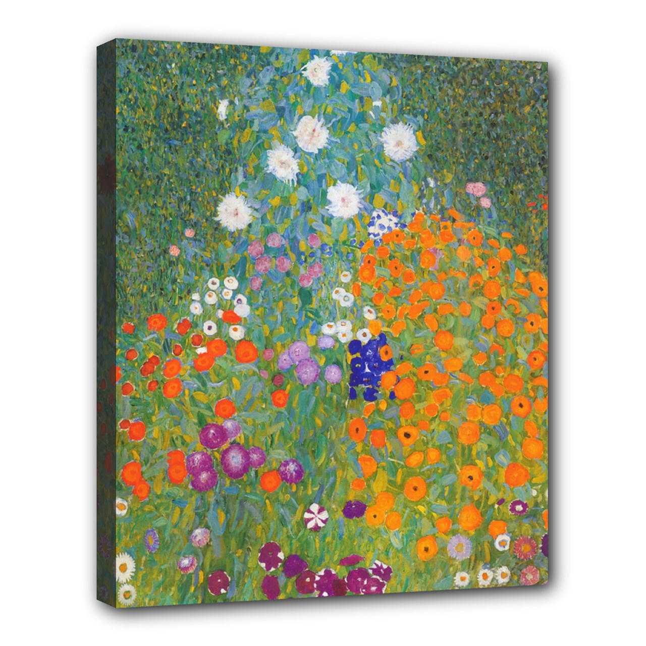 Flower Garden Gustav Klimt Stretched Canvas Wall Art Print 24 by 20 Inches 20" by 24" Art Canvas Flowers Gustav Klimt Home Decor Print Stretched Canvas wall art Stretched Canvas 24" by 20"