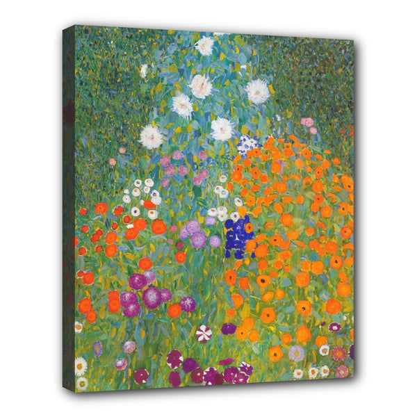 Flower Garden Gustav Klimt Stretched Canvas Wall Art Print 24 by 20 Inches