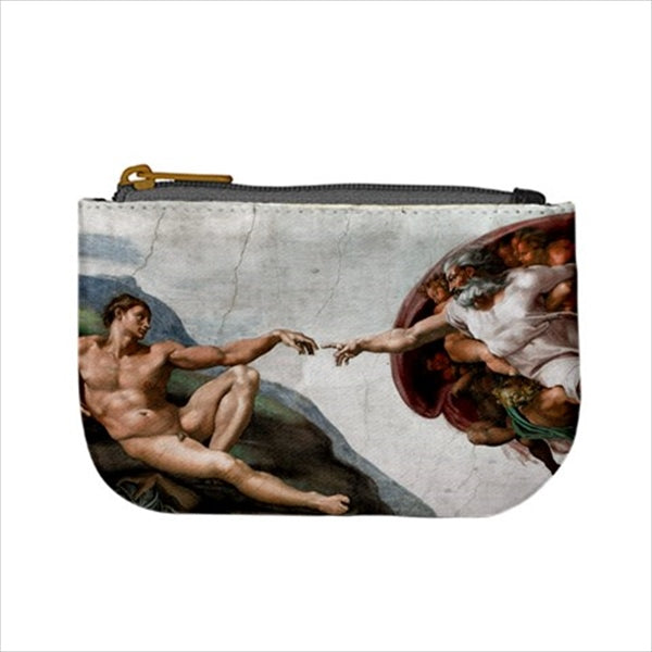 Creation Of Adam Michelangelo Art Mini Change Coin Purse Coin Purse