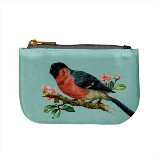 Finch Bird On Branch Art Mini Change Coin Purse Art Bird BIrds Change Purse Coin Purse Coin Purse