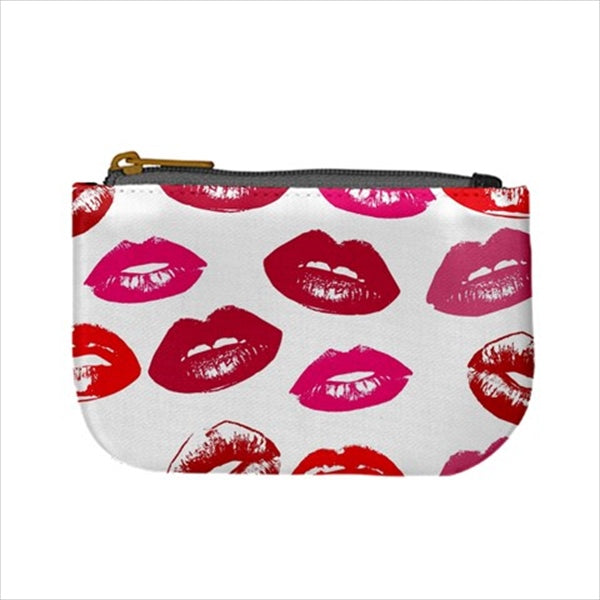 Lipstick Kisses Art Mini Change Coin Purse Coin Purse