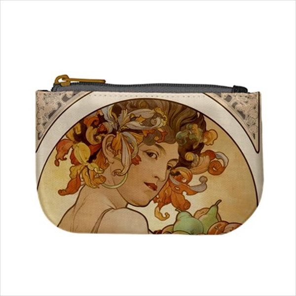 Art Nouveau Woman Alphonse Mucha Mini Change Coin Purse Alphonse Mucha Art Art Nouveau Change Purse Coin Purse Woman Coin Purse