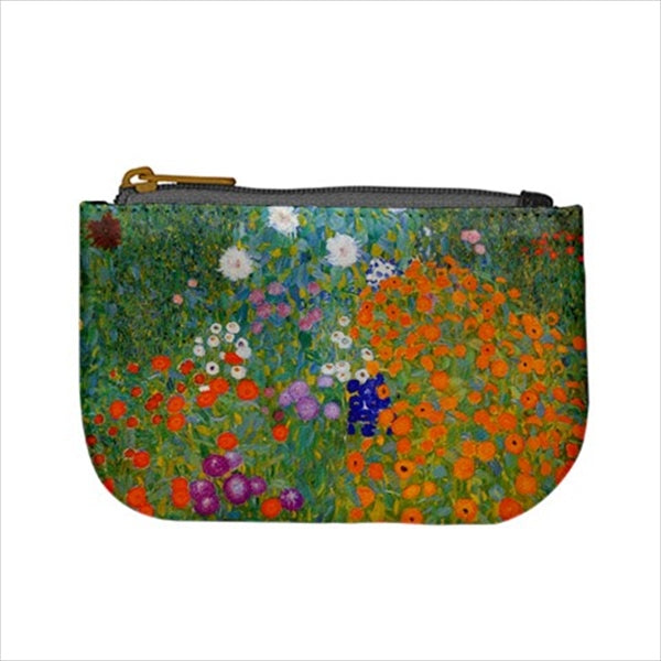 Flower Garden Gustav Klimt Art Mini Change Coin Purse Art Change Purse Coin Purse Flowers Gustav Klimt Coin Purse