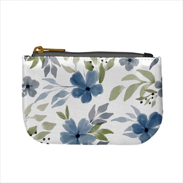 Blue Flowers Vintage Style Mini Change Coin Purse Coin Purse