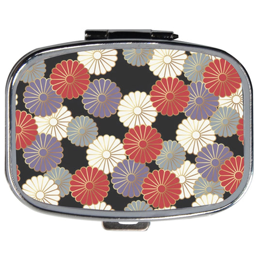 Japanese Chrysanthemum Flowers Travel Pill Box Medication Vitamin Case Case Chrysanthemum Flowers Japan Japanese Pill Box Travel Pillboxes