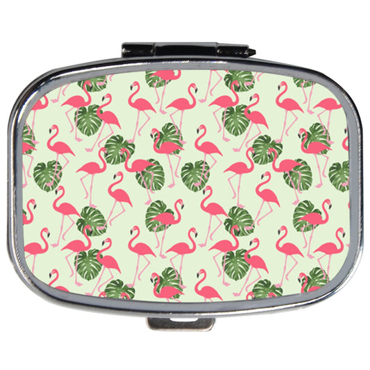 Pink Flamingos Travel Pill Box Medication Vitamin Case Case Pill Box Travel Pillboxes