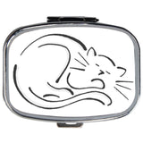 Sleeping Cat Travel Pill Box Medication Vitamin Case