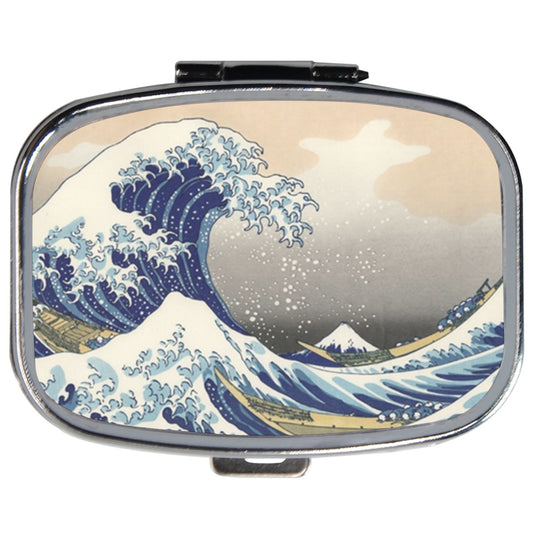 Great Wave Mount Fuji Hokusai Art Pill Box Medication Vitamin Travel Case Case Hokusai Japan Japanese Medication Case Mount Fuji Pill Box Travel Pillboxes