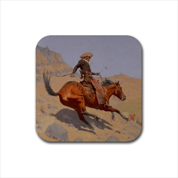 The Cowboy Remington Bar Drink Coasters Rubber Beverage Anti Slip Set Anti Slip Barware Beverage Coasters Cowboy Horse Rubber Coasters Western Rubber Coasters