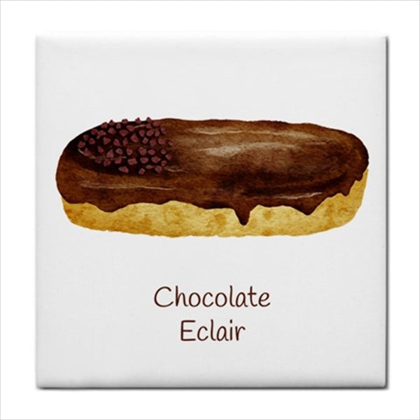 Chocolate Eclair Dessert Food Art Backsplash Border Ceramic Tile #chocolate Backsplash Ceramic Ceramic Tile Dessert Food Food Tile Home Decor Kitchen Tile Ceramic Tile