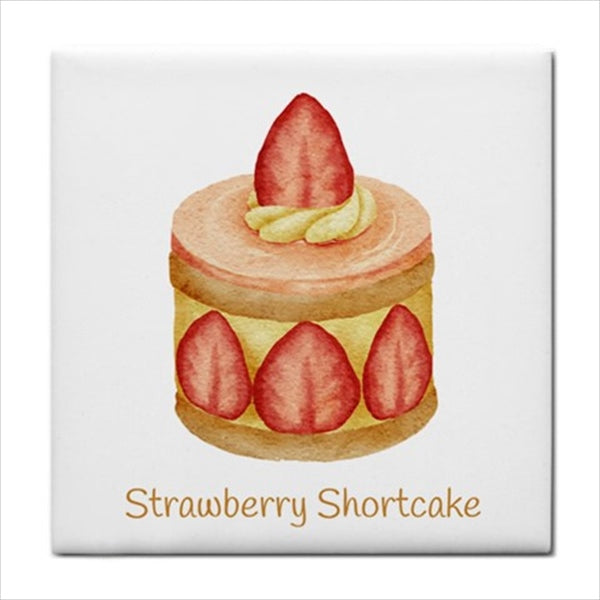 Strawberry Shortcake Dessert Food Art Backsplash Border Ceramic Tile Backsplash Ceramic Ceramic Tile Dessert Food Food Tile Home Decor Kitchen Strawberry Tile Ceramic Tile