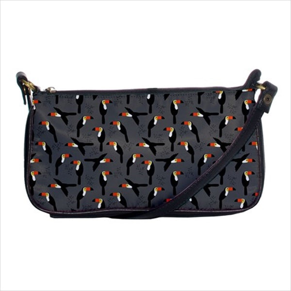 Toucan Birds Parrot Art Casual Clutch Purse Handbag Art Bird Birds Black Clutch Fashion Ladies Novelty Parrot Purse Text Toucan Purse