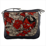 Oni Devil Mask Japan Modern Art Messenger Bag