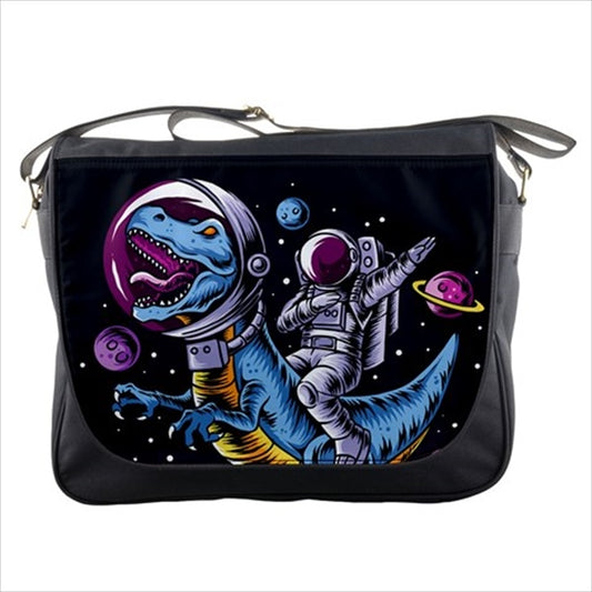 Astronaut Riding Dinosaur Pop Art Messenger Bag Art Astronaut Dinosaur Fashion Messenger Bag Novelty Outer Space Messenger Bags