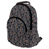 Toucan Bird Pattern Rounded Multi Pocket Canvas Backpack