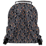 Toucan Bird Pattern Rounded Multi Pocket Canvas Backpack
