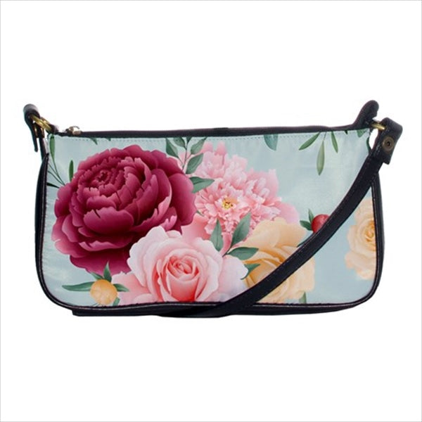 Rose Flower Bouquet Art Casual Clutch Purse Handbag Art Black Clutch Fashion Flowers Handbag Ladies Purse Roses Purse