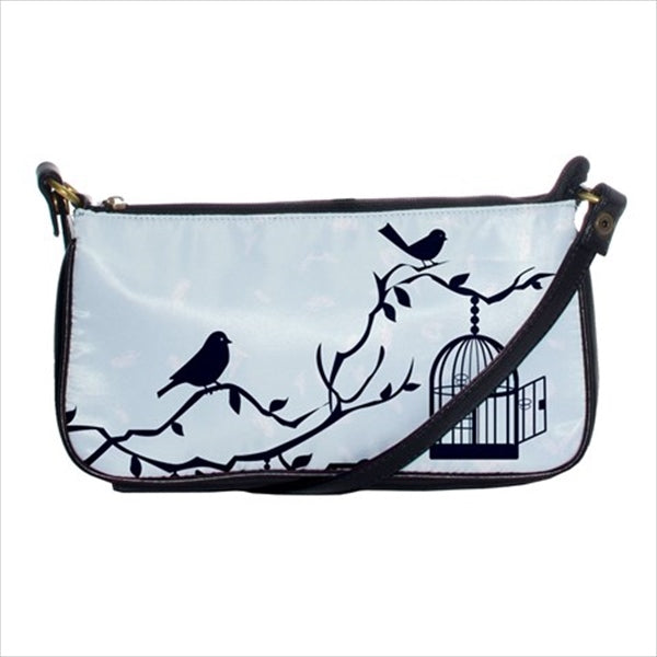 Birds On Tree Branch Art Casual Clutch Purse Handbag Art Birds Black Blue Clutch Fashion Handbag Ladies Purse Tree Purse